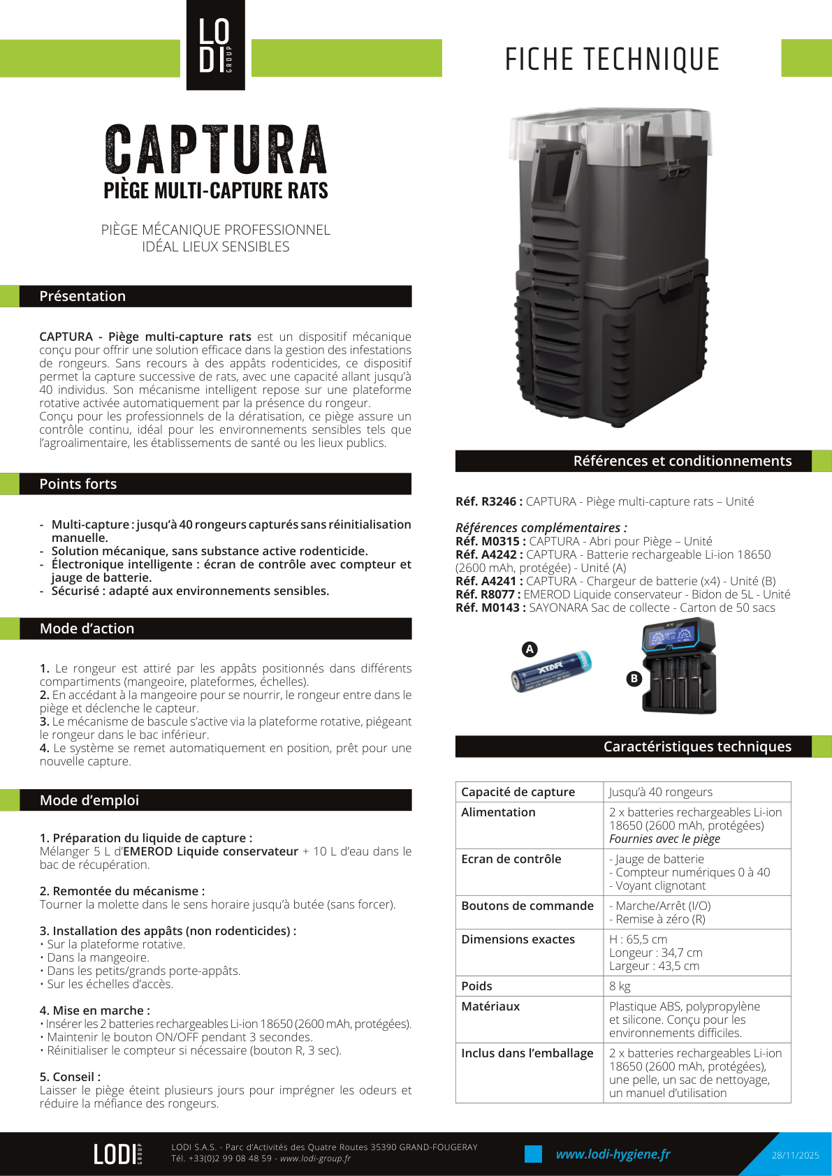 Machine CAPTURA multi-capture rats